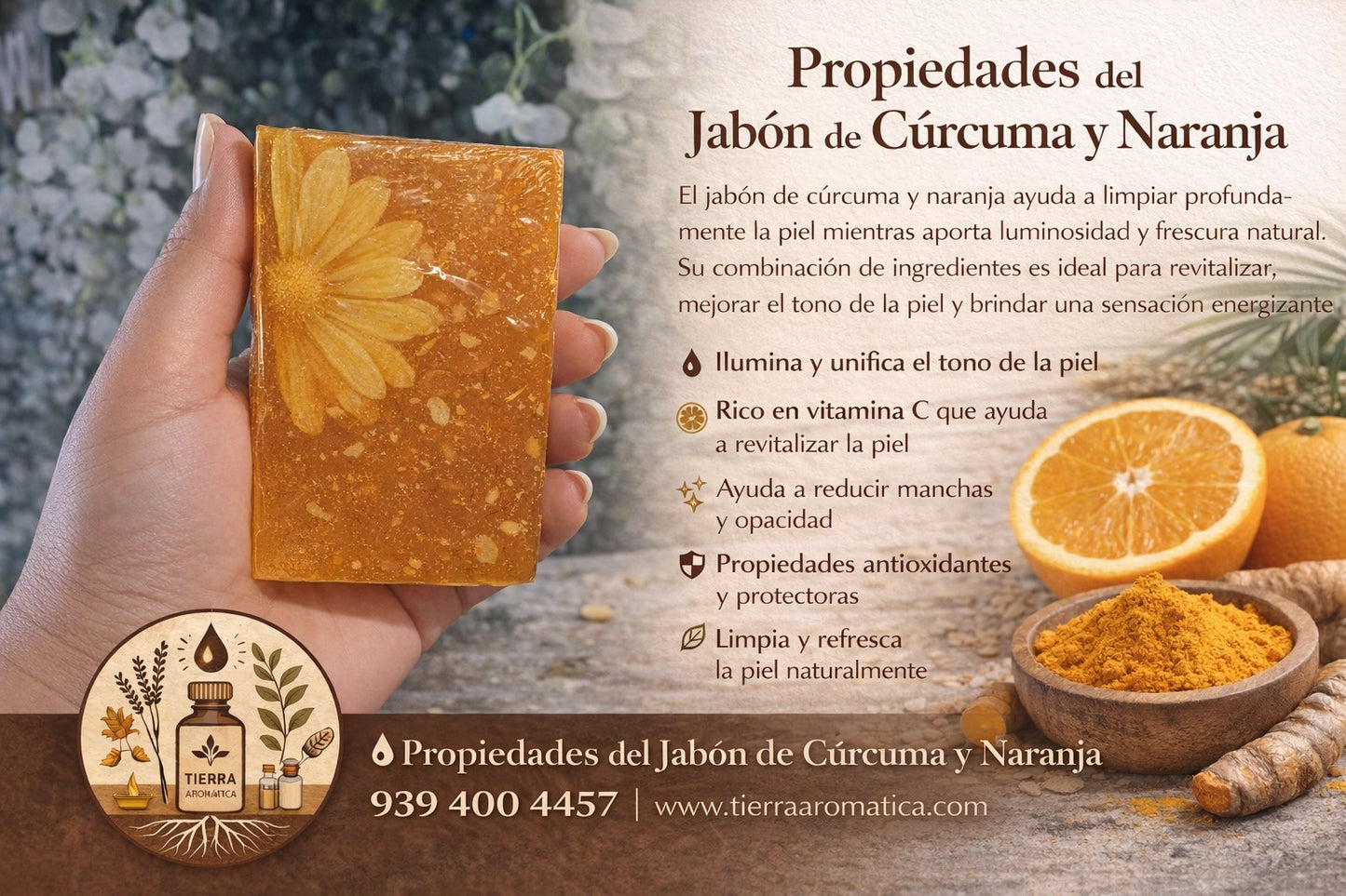 Jabón de Cúrcuma y Naranja